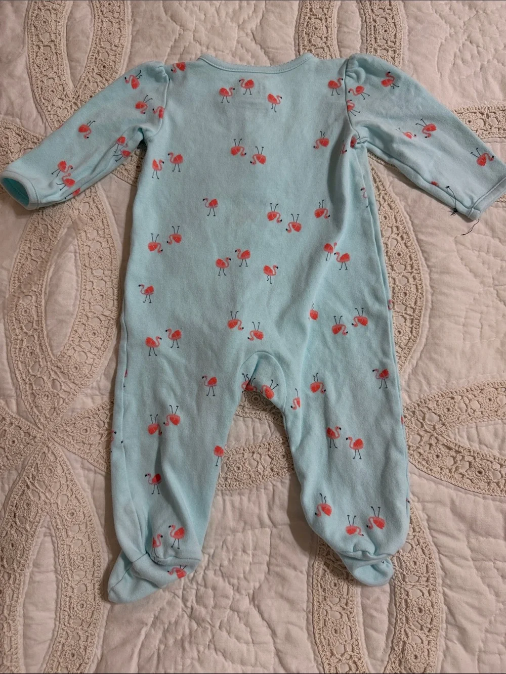 Carter's light blue cloud-print infant sleeper
